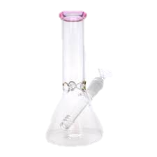 8in Color Accented Beaker Bong / Pink